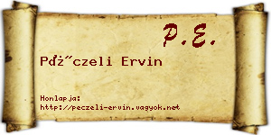 Péczeli Ervin névjegykártya