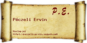 Péczeli Ervin névjegykártya