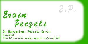 ervin peczeli business card